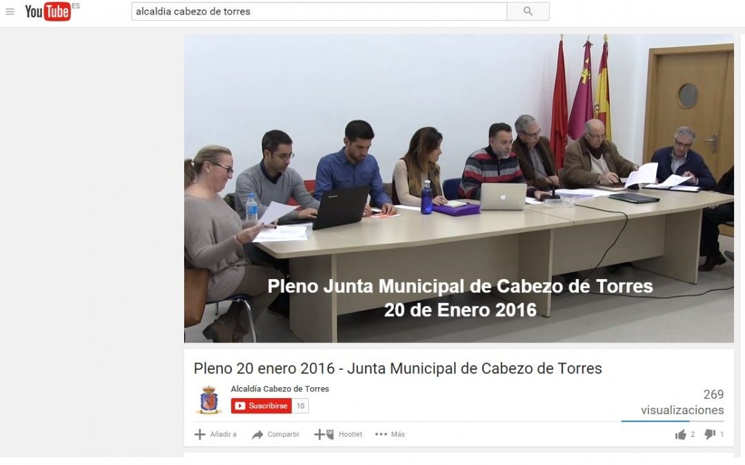 La Junta Municipal de Cabezo de Torres será la primera pedanía del municipio de Murcia en emitir sus plenos en directo por Internet