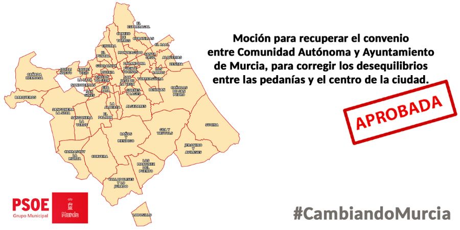 El Pleno respalda por unanimidad la propuesta del PSOE para recuperar el Plan de Pedanías con el fin de aumentar las inversiones y corregir desigualdades