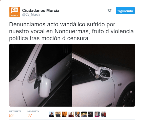 El Grupo Socialista expresa su apoyo al vocal de Ciudadanos de Nonduermas y exige al PP que condene el vandalismo