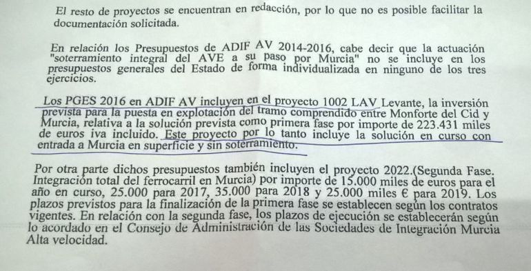 El PSOE exige a Ballesta la reunión urgente de la Comisión de Seguimiento de las obras del AVE